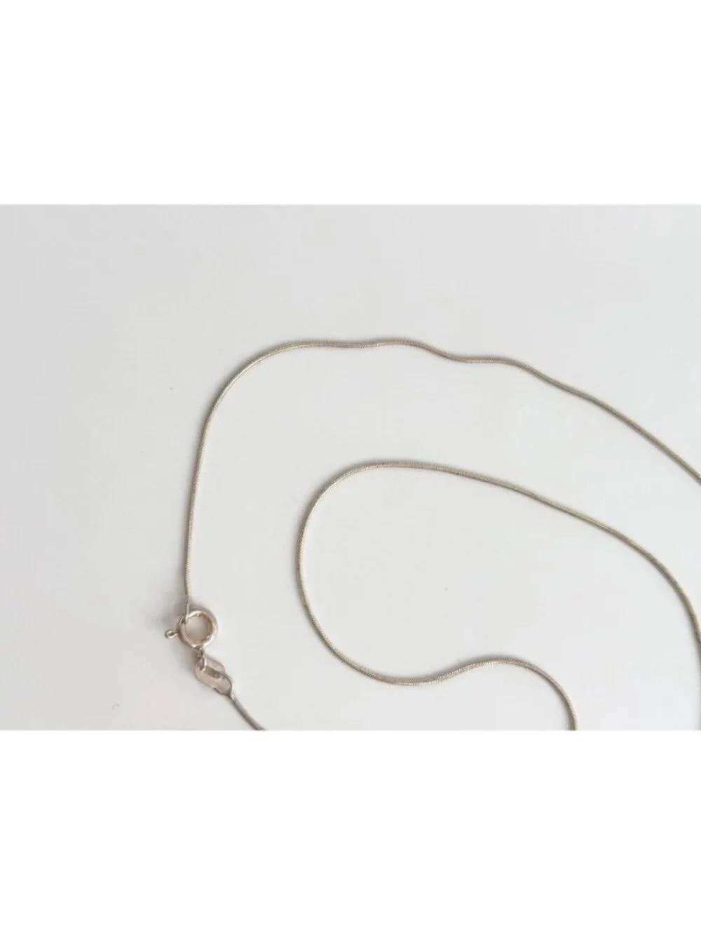 Snake Chain Sterling Silver 925 Minimalist Classic Vintage Necklace - 23
